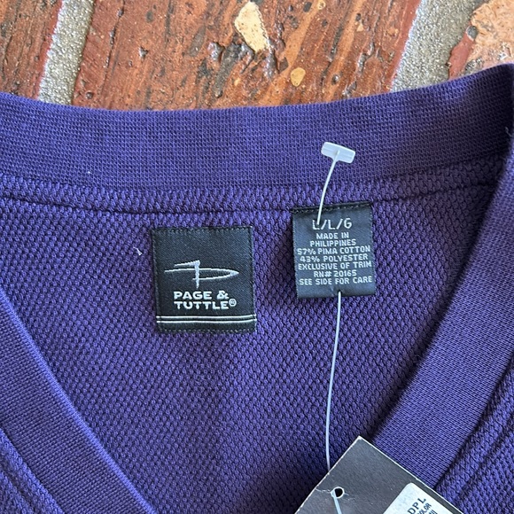 Page & Tuttle Pima cotton sweater vest sz L NWT - Picture 3 of 6